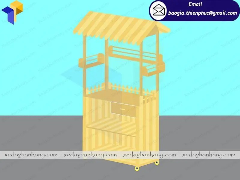xưởng đóng quầy gỗ bán trà sữa