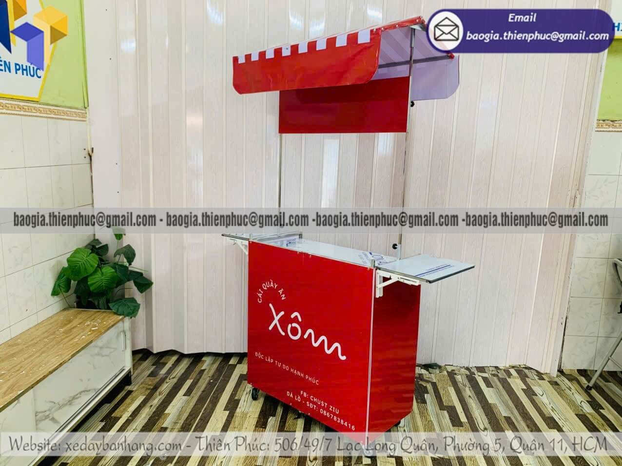 Xưởng đóng quầy xếp pha chế cafe take away mái che gia công theo yêu cầu quán nhỏ