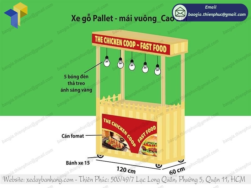 xưởng đóng xe bán bánh mì hamburger