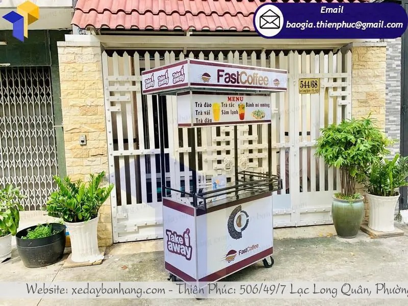 xưởng đóng xe bán cafe vỉa hè inox