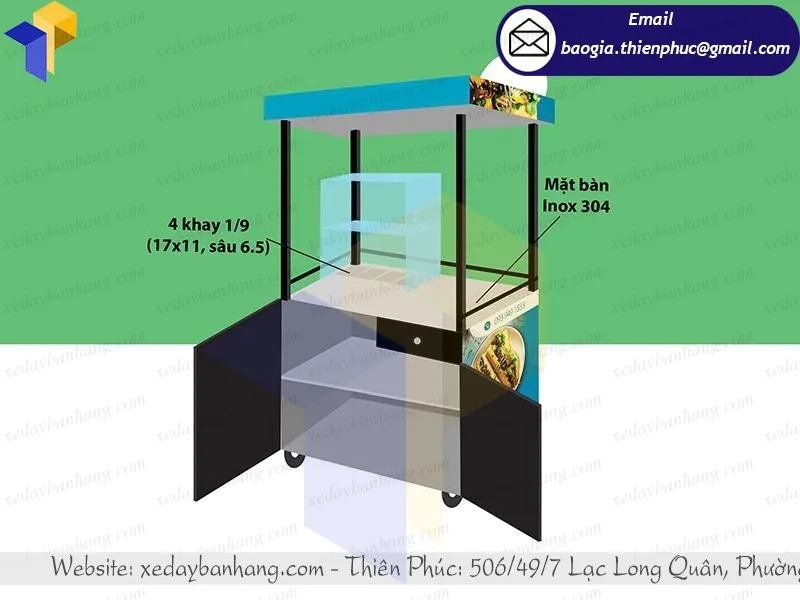 xưởng đóng xe bánh mì hamburger bằng sắt