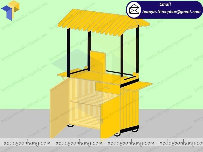 xưởng đóng xe cà phê bằng gỗ