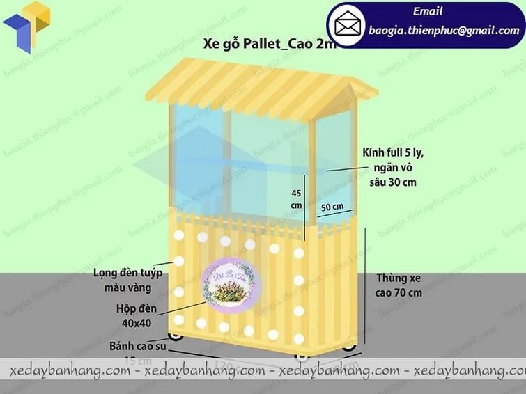 xưởng đóng xe cà phê mang đi bằng gỗ