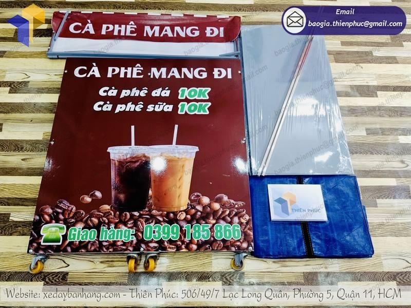 xưởng đóng xe cafe mang đi gấp gọn
