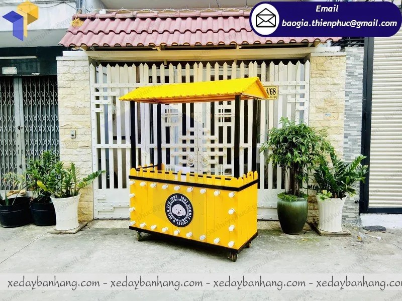 xưởng đóng xe đẩy bán cafe bằng gỗ