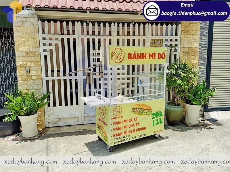 xưởng đóng xe đẩy bán xôi bánh mì