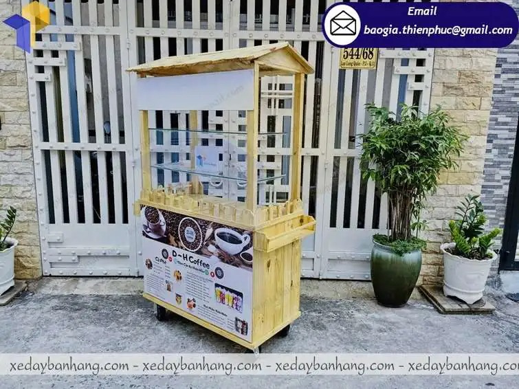 xưởng đóng xe gỗ bán cafe take away