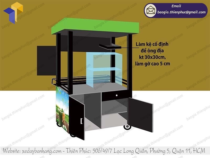 xưởng đóng xe inox bán trà bí đao