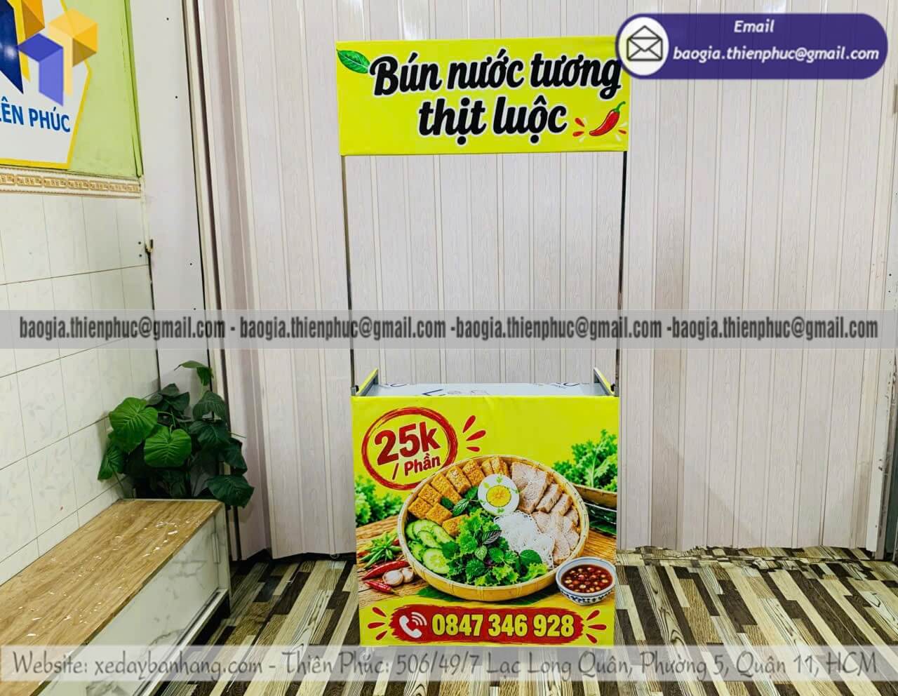 Xưởng đóng xe ốp bạt bán bún nước tương gấp gọn Xưởng đóng xe ốp bạt bán bún nước tương gấp gọn