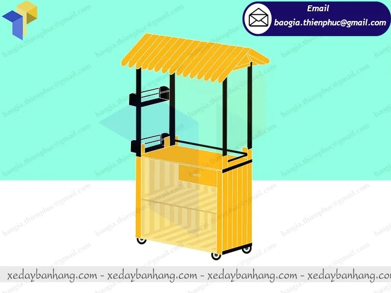 xưởng đóng xe trà sữa bằng gỗ