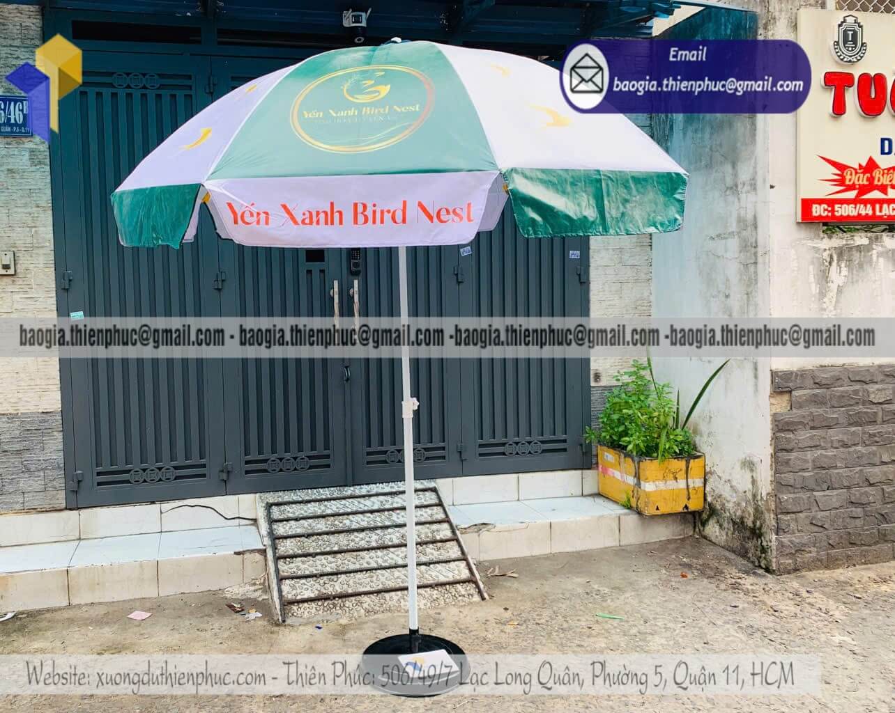 Xưởng dù quảng cáo ngoài trời in logo nhãn hiệu rẻ