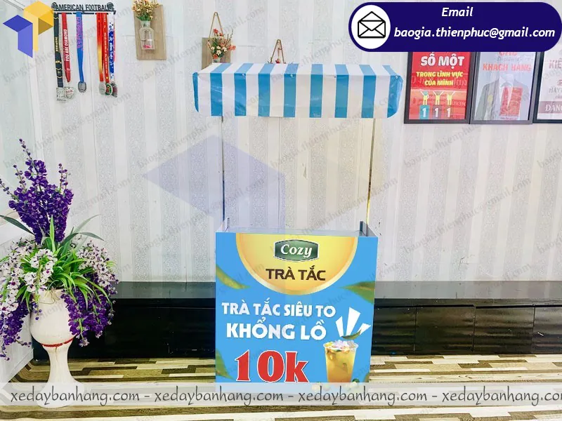 xưởng sản xuất booth bán trà tắc cozy lắp ráp