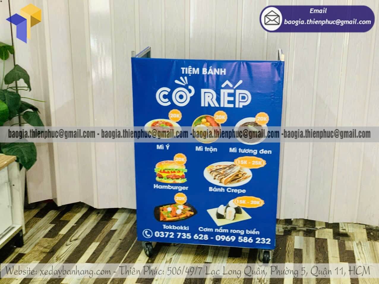 Xưởng sản xuất quầy xếp bán bánh mini ngoài trời Xưởng sản xuất quầy xếp bán bánh mini ngoài trời