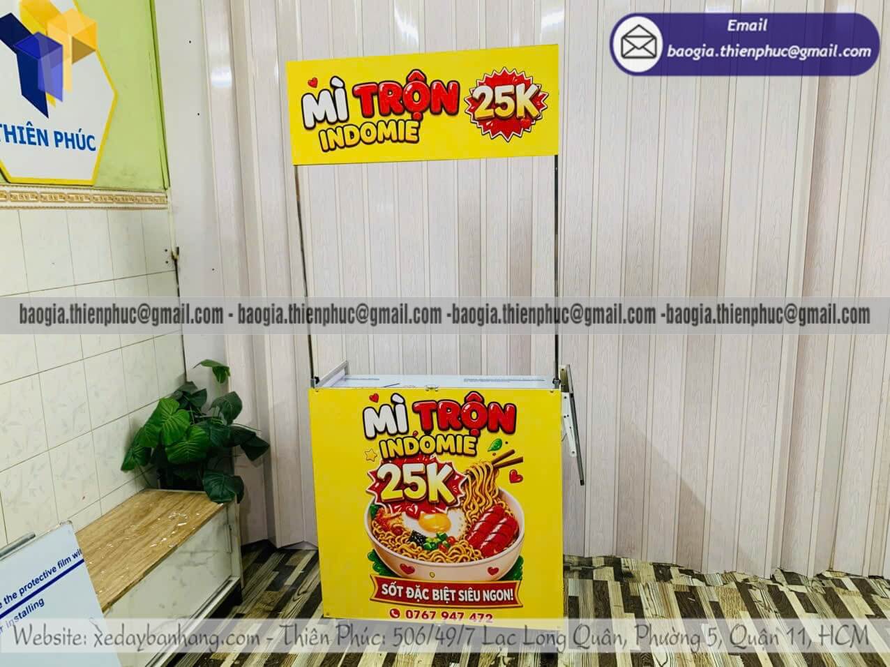 Xưởng sản xuất xe xếp bán mì trộn di động giá rẻ Xưởng sản xuất xe xếp bán mì trộn di động giá rẻ